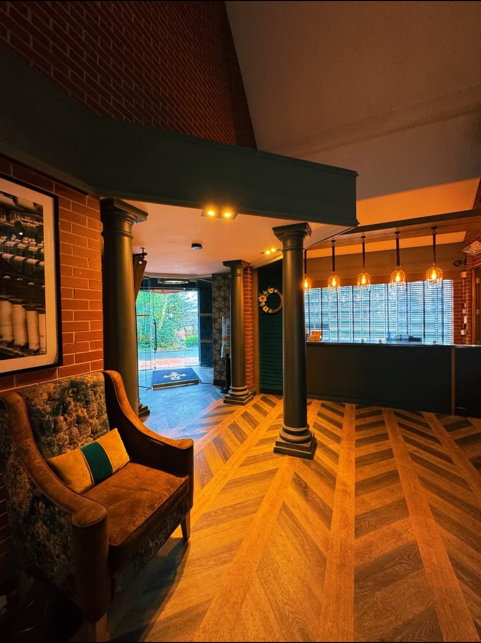 Refurbished reception and lobby at the Royal Toby Hotel in Castleton
